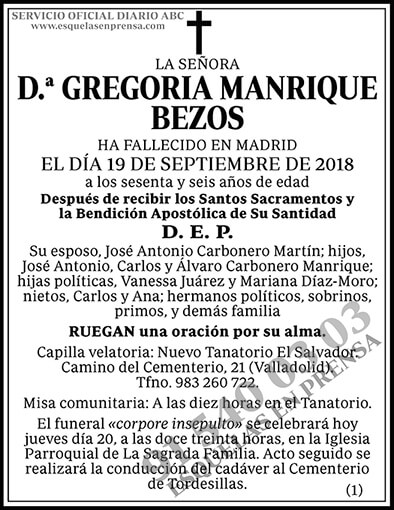 Gregoria Manrique Bezos